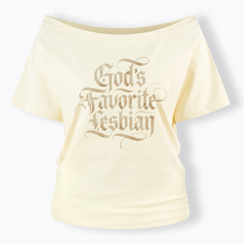 God's Favorite Lesbian Off Shoulder T-Shirt