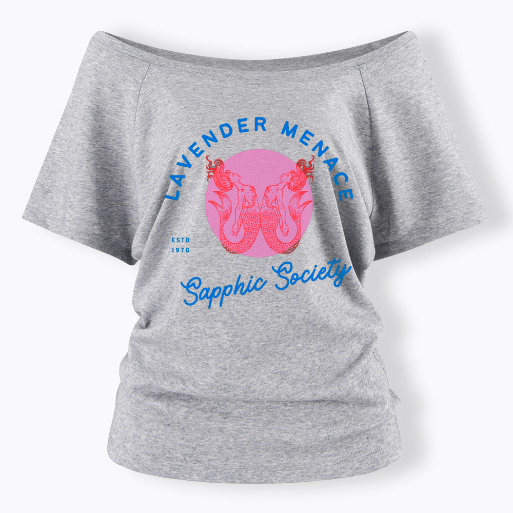 Lavender Menace Subtle Lesbian Off Shoulder T-Shirt
