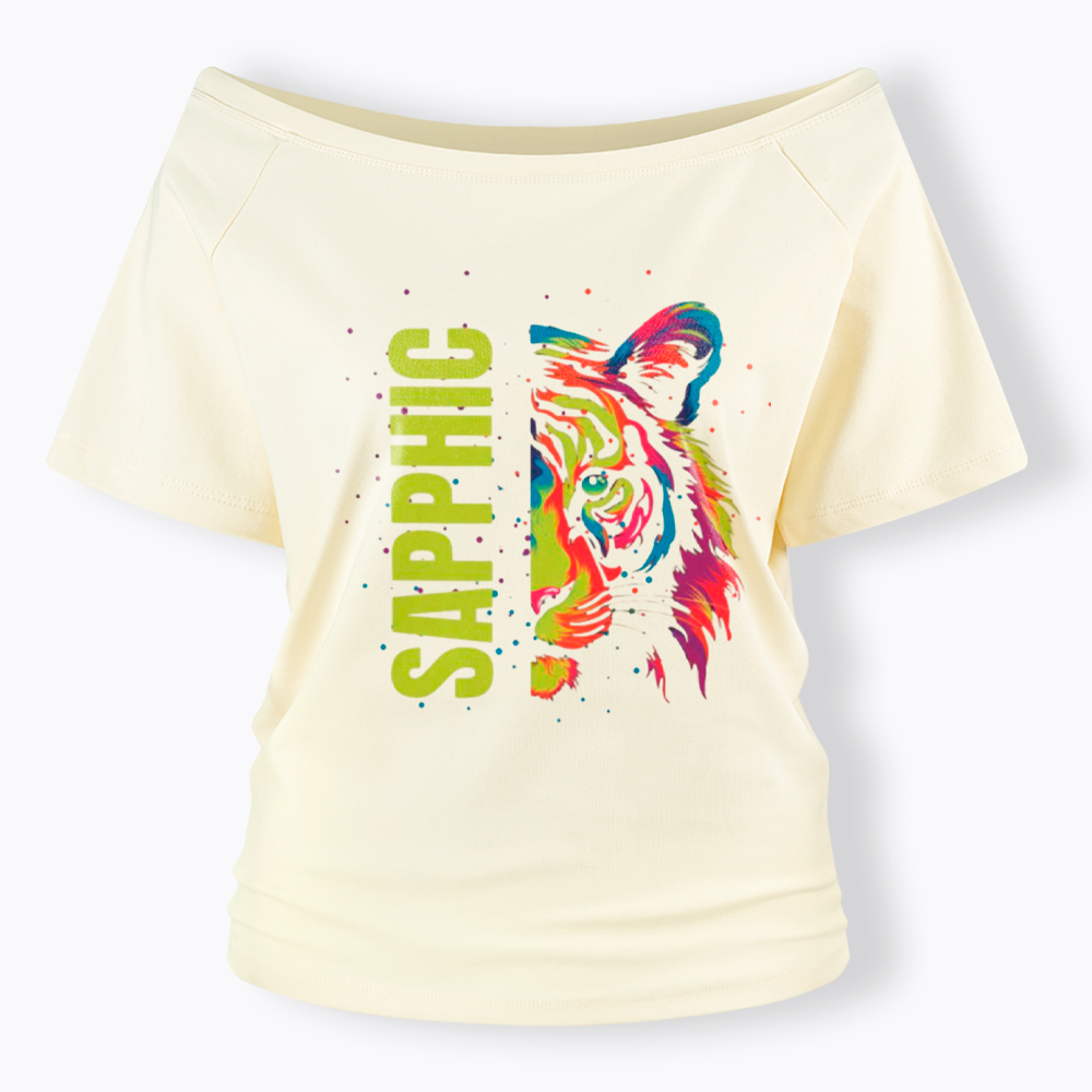 Sapphic Lesbian Off Shoulder T-Shirt