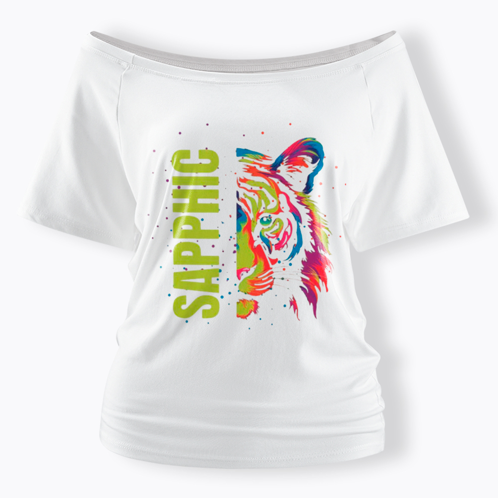 Sapphic Lesbian Off Shoulder T-Shirt