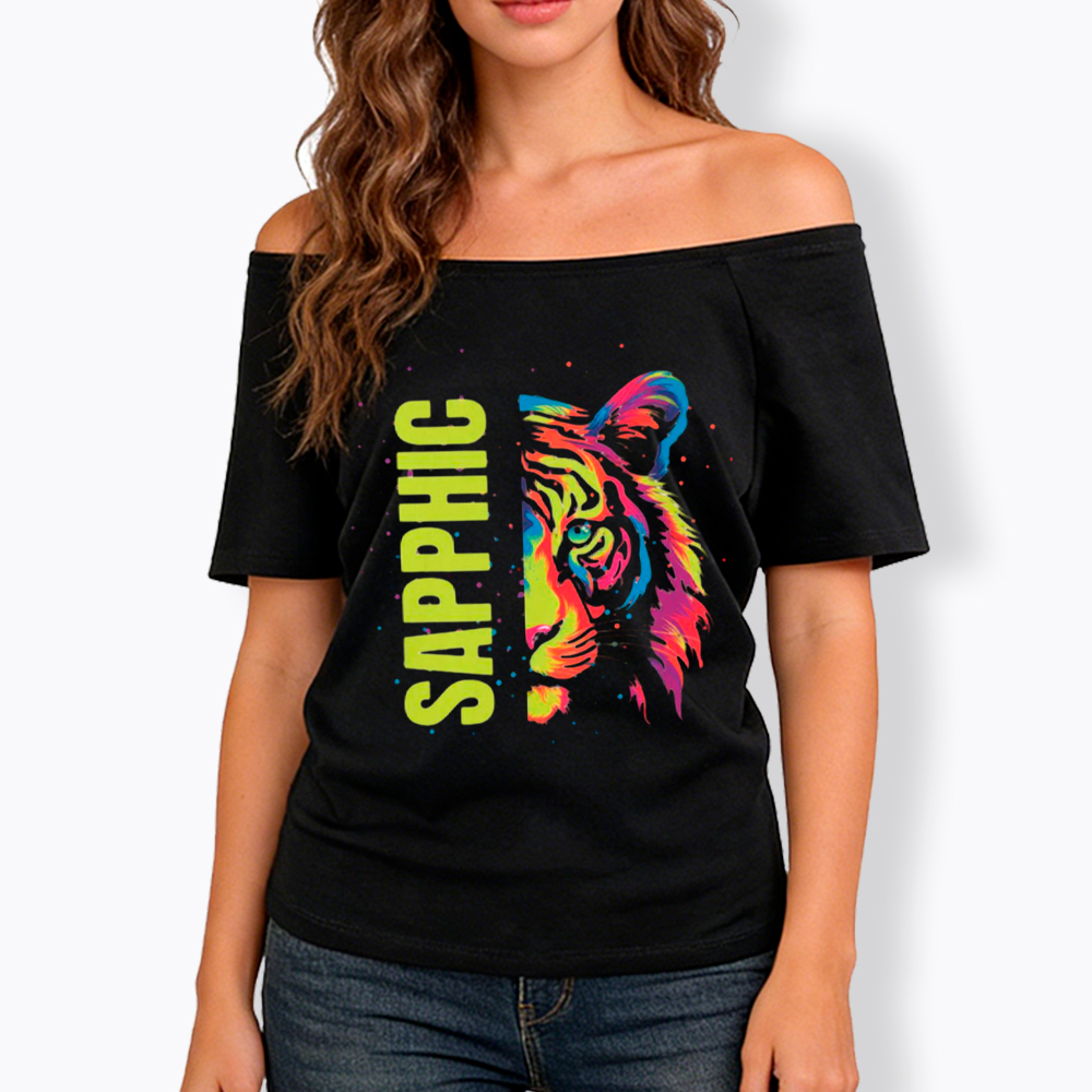 Sapphic Lesbian Off Shoulder T-Shirt