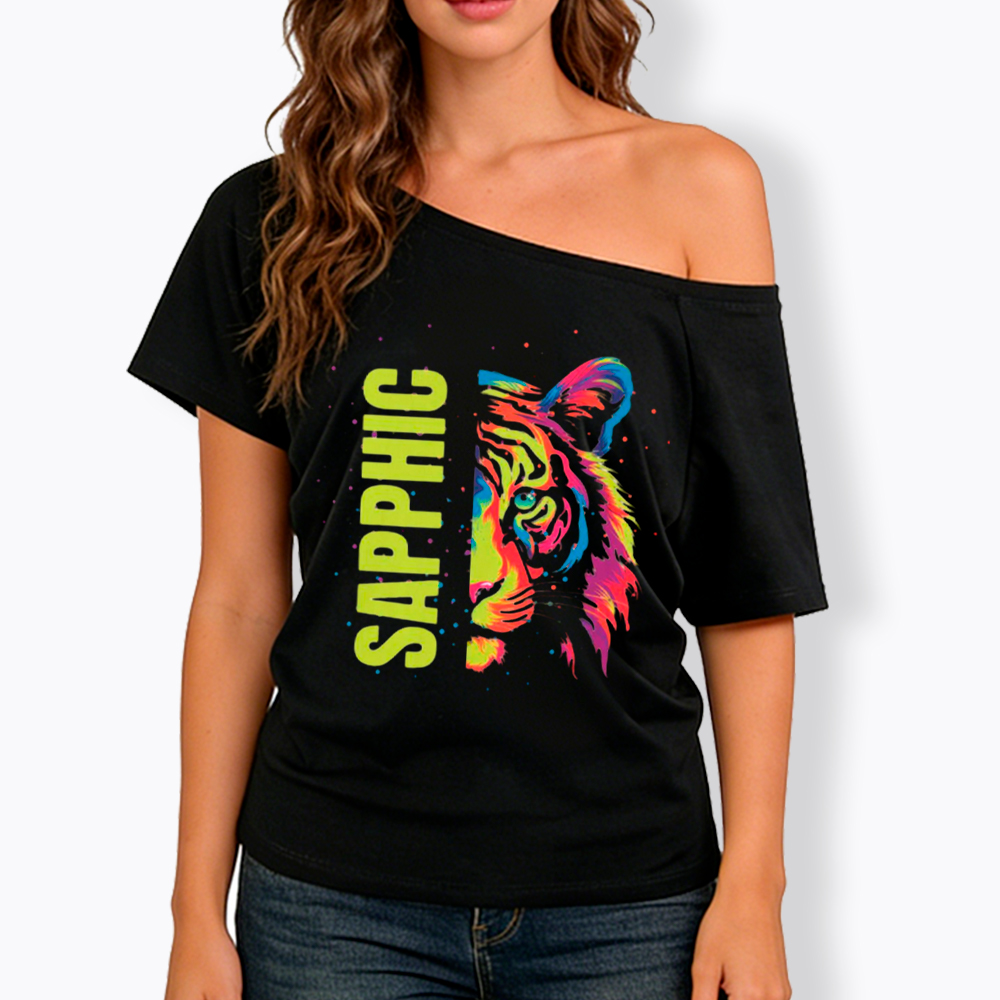 Sapphic Lesbian Off Shoulder T-Shirt