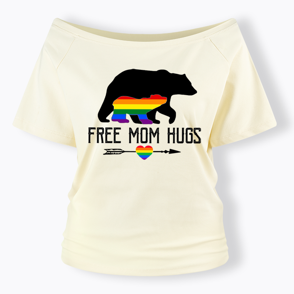Free Mom Hugs Off Shoulder T-shirt