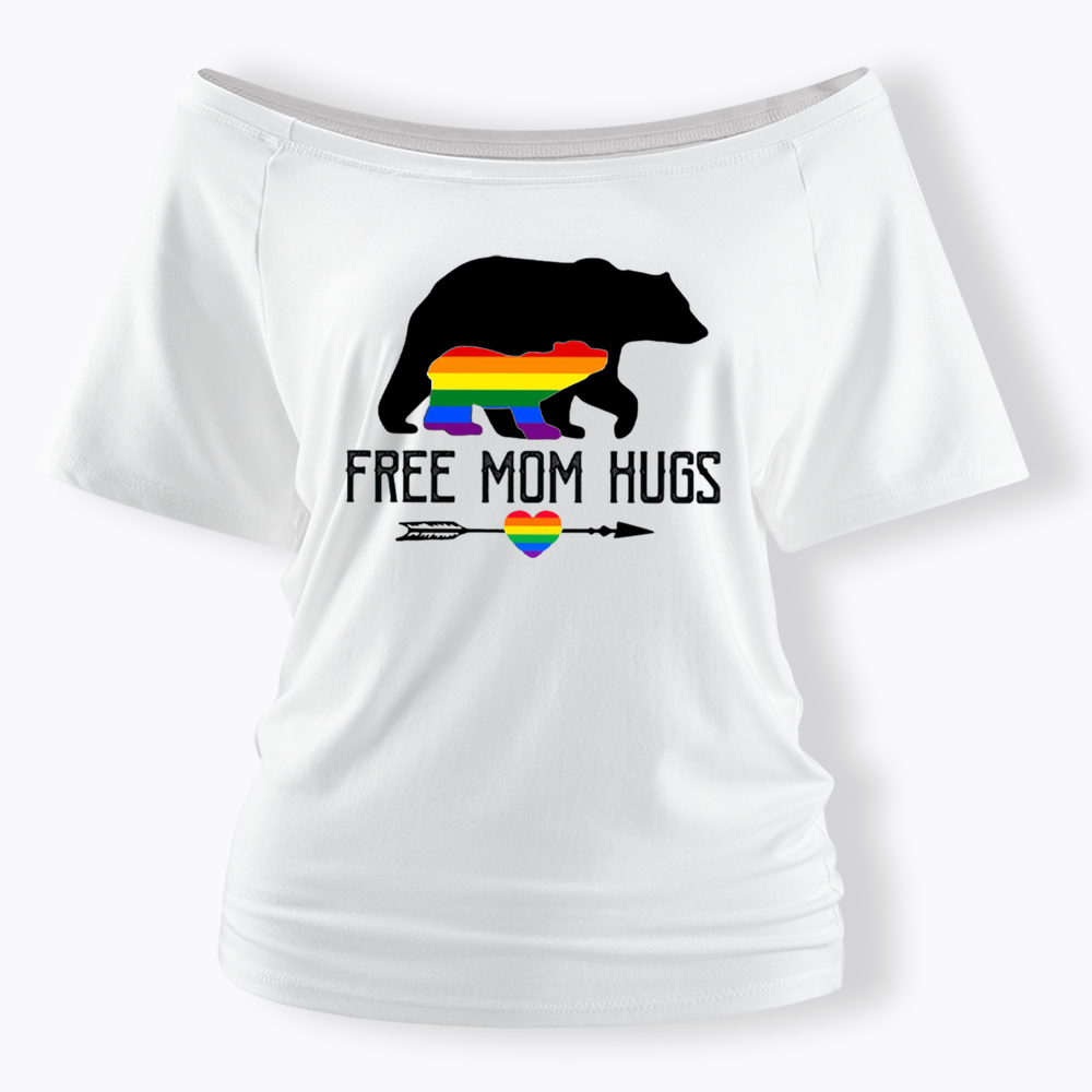 Free Mom Hugs Off Shoulder T-shirt