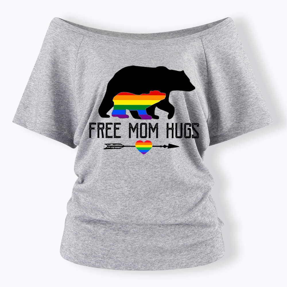 Free Mom Hugs Off Shoulder T-shirt