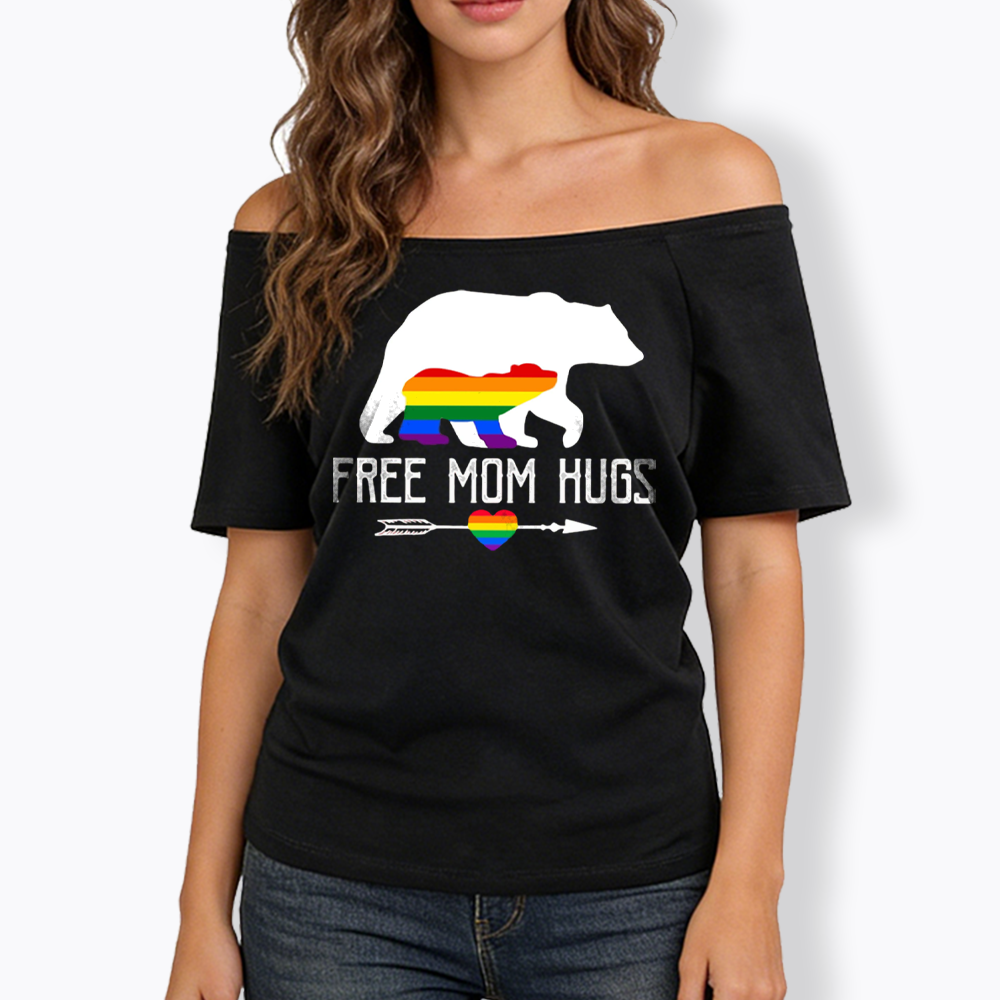 Free Mom Hugs Off Shoulder T-shirt