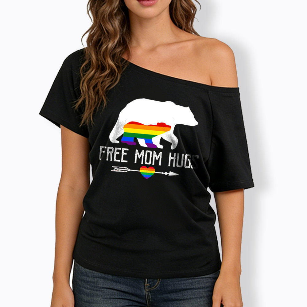 Free Mom Hugs Off Shoulder T-shirt