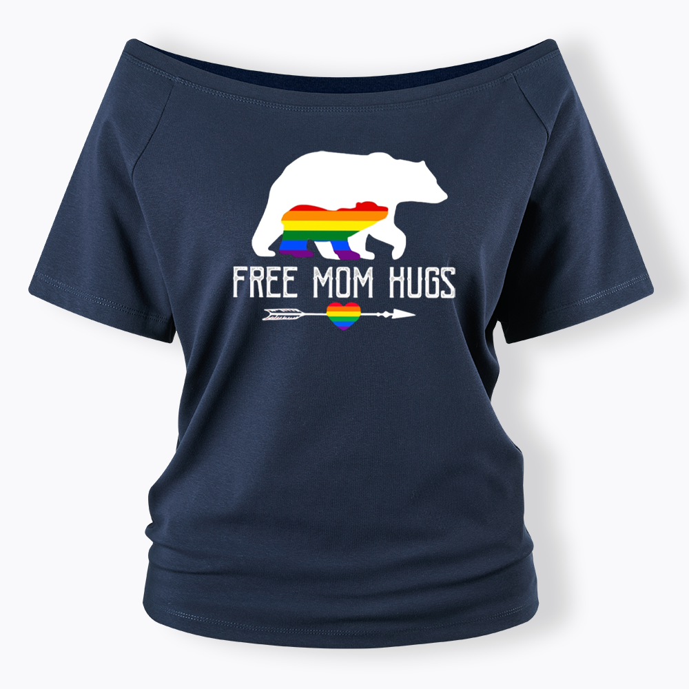 Free Mom Hugs Off Shoulder T-shirt