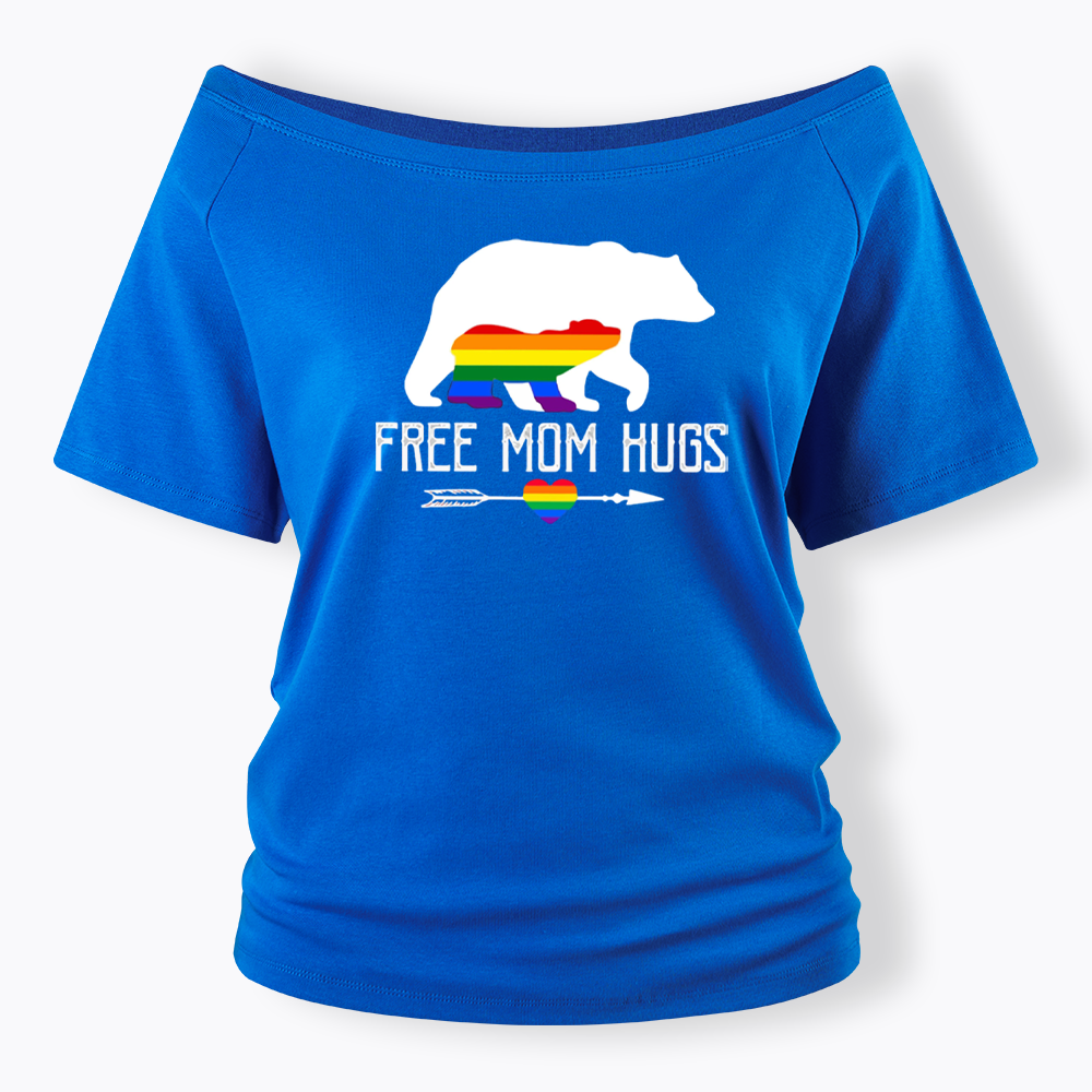 Free Mom Hugs Off Shoulder T-shirt