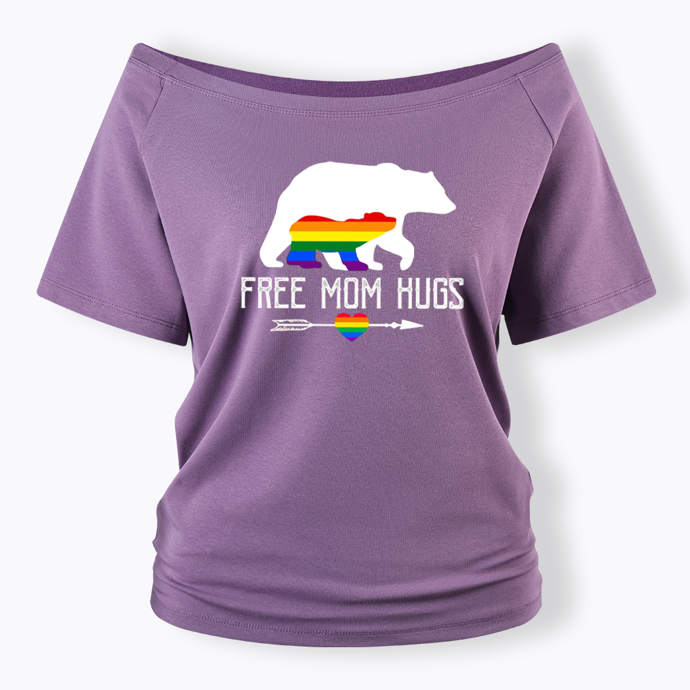 Free Mom Hugs Off Shoulder T-shirt