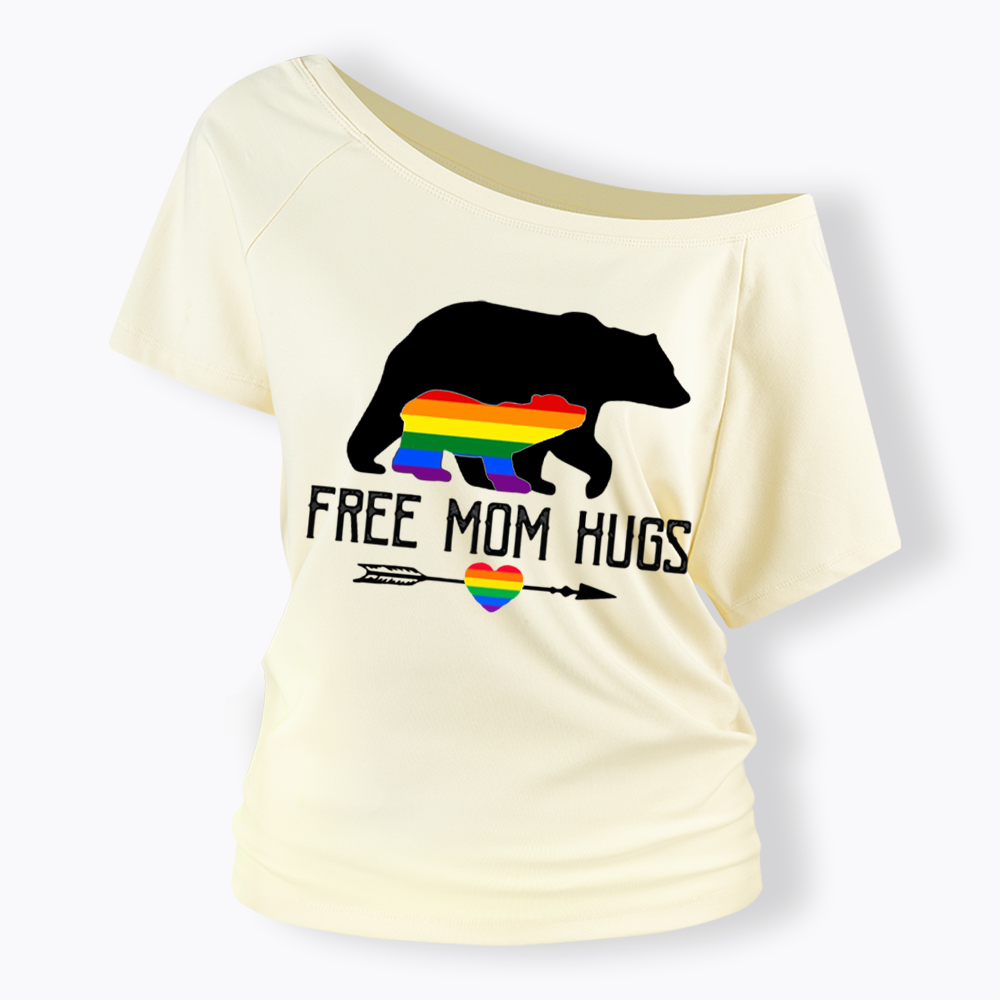 Free Mom Hugs Off Shoulder T-shirt