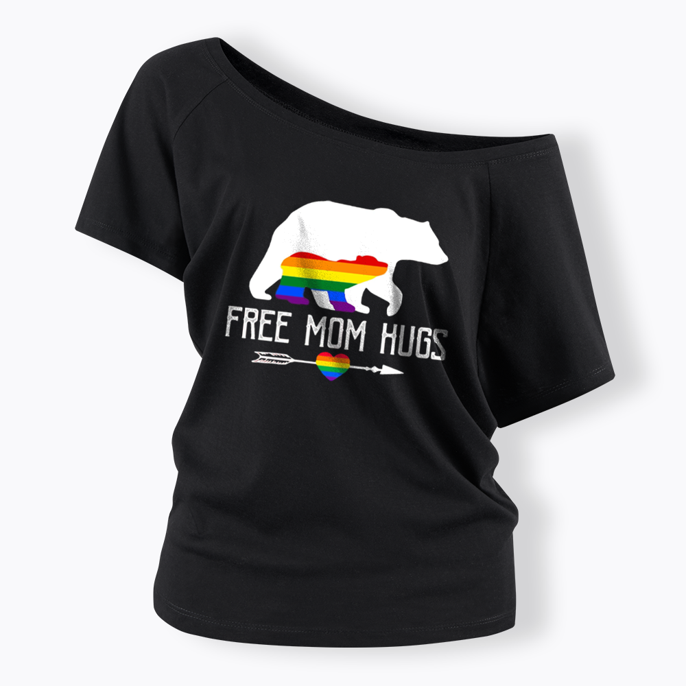 Free Mom Hugs Off Shoulder T-shirt