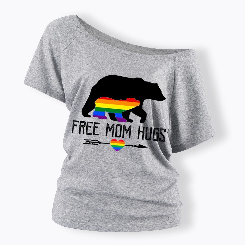 Free Mom Hugs Off Shoulder T-shirt