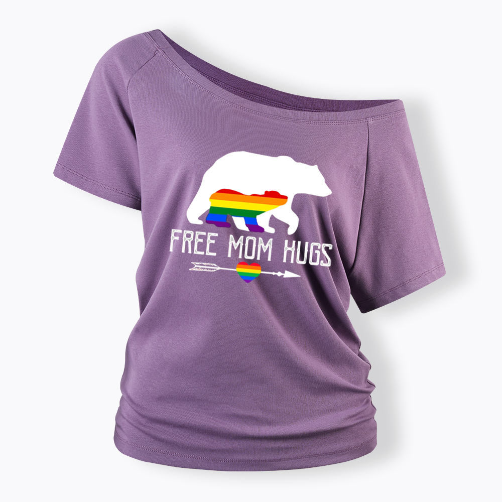 Free Mom Hugs Off Shoulder T-shirt