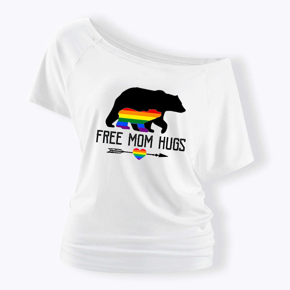 Free Mom Hugs Off Shoulder T-shirt