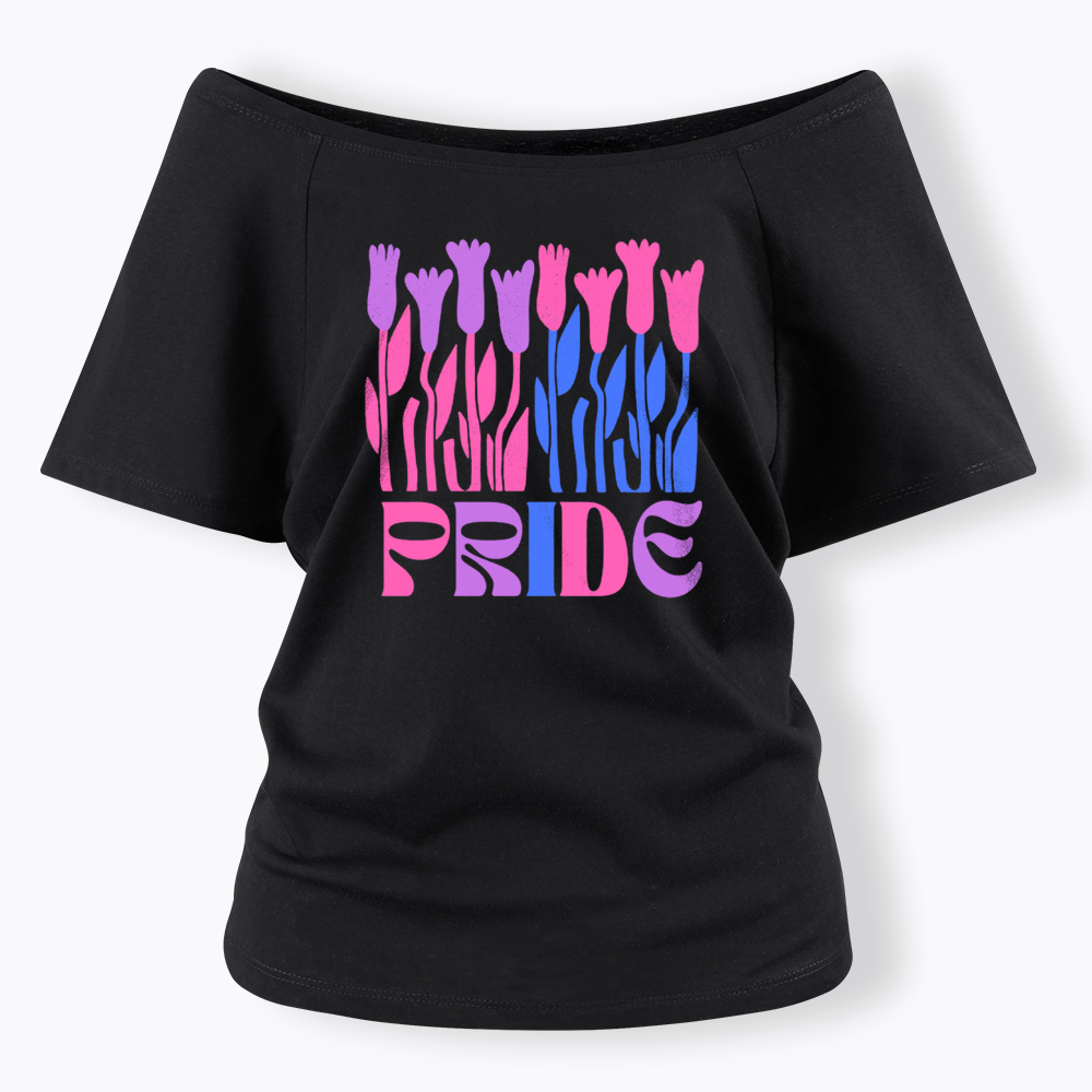 Subtle Bi Pride Off Shoulder T-shirt