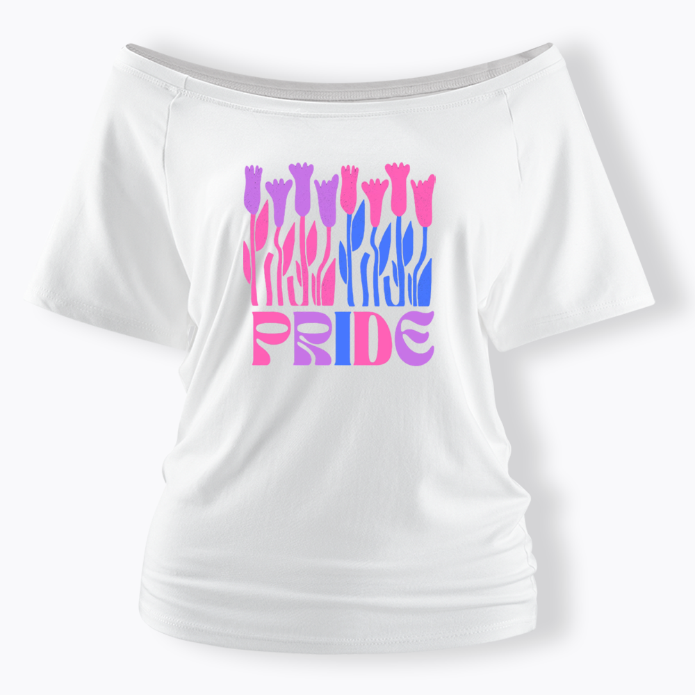 Subtle Bi Pride Off Shoulder T-shirt