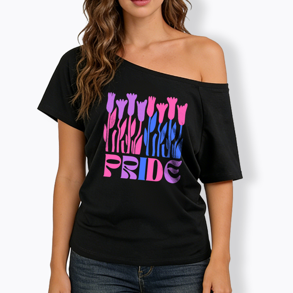 Subtle Bi Pride Off Shoulder T-shirt