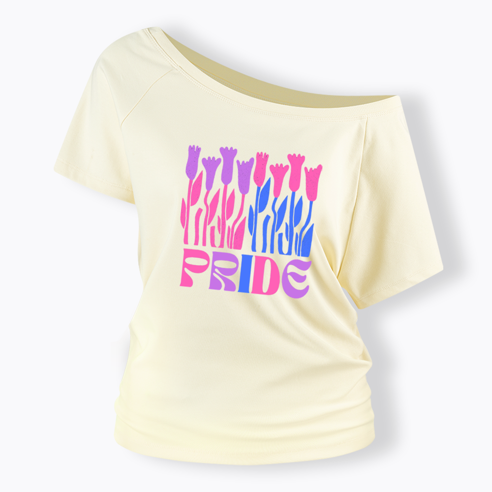 Subtle Bi Pride Off Shoulder T-shirt