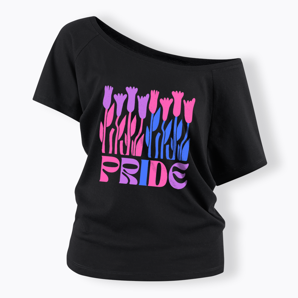 Subtle Bi Pride Off Shoulder T-shirt