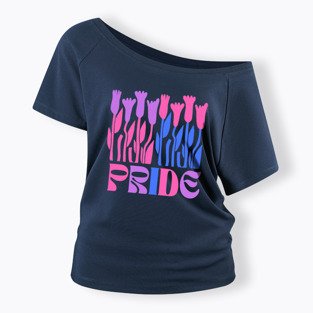 Subtle Bi Pride Off Shoulder T-shirt
