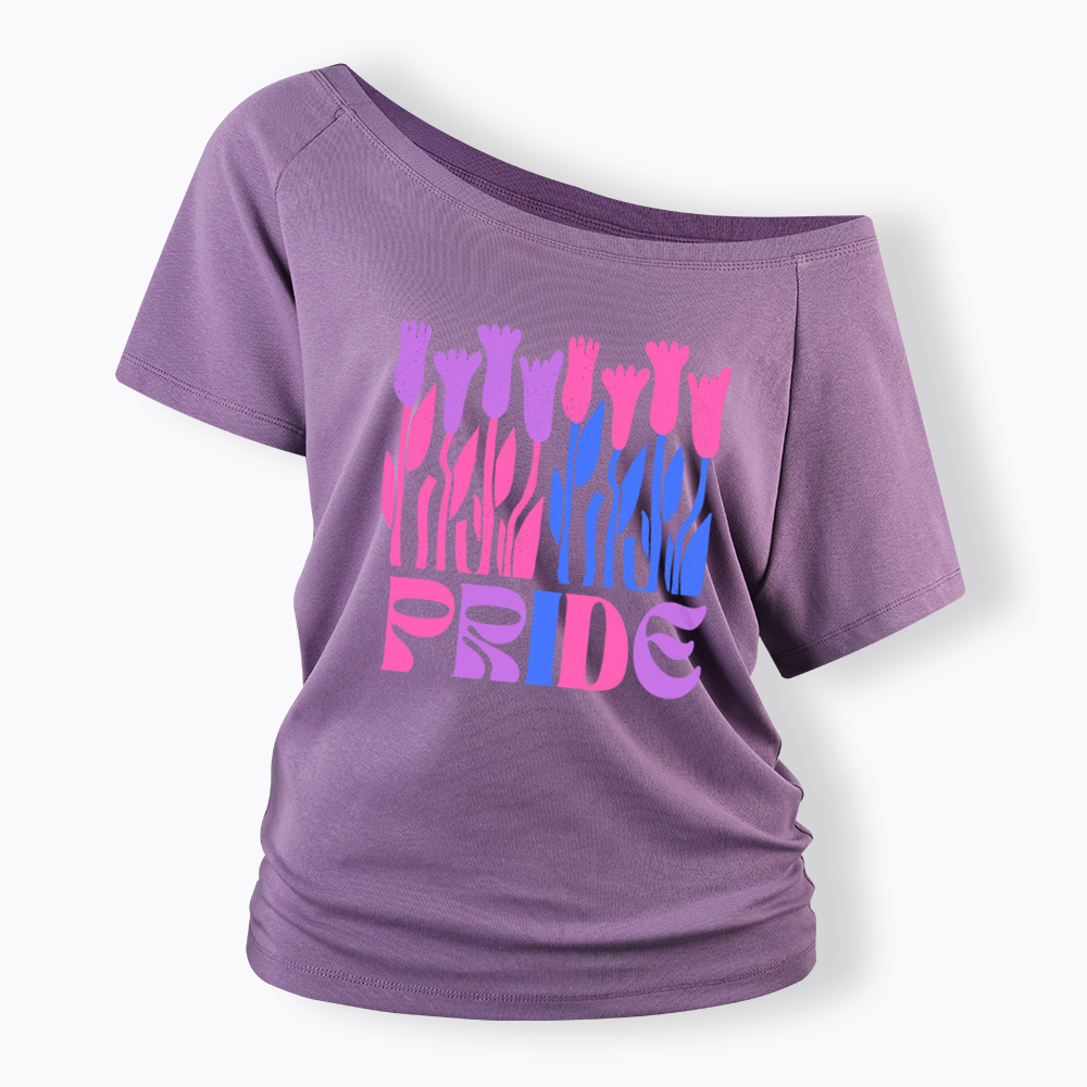 Subtle Bi Pride Off Shoulder T-shirt
