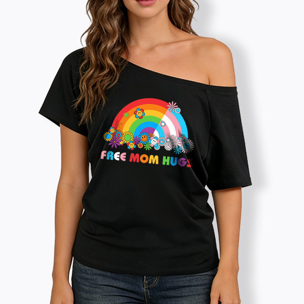 Free Mom Hugs Off Shoulder T-shirt