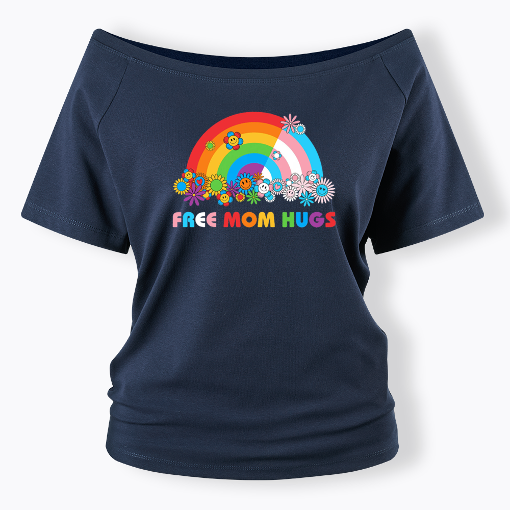 Free Mom Hugs Off Shoulder T-shirt