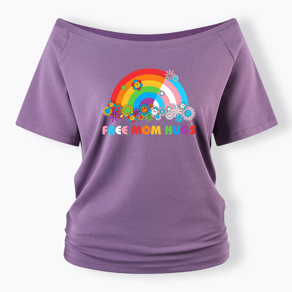 Free Mom Hugs Off Shoulder T-shirt