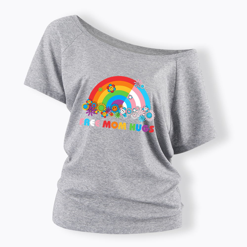 Free Mom Hugs Off Shoulder T-shirt