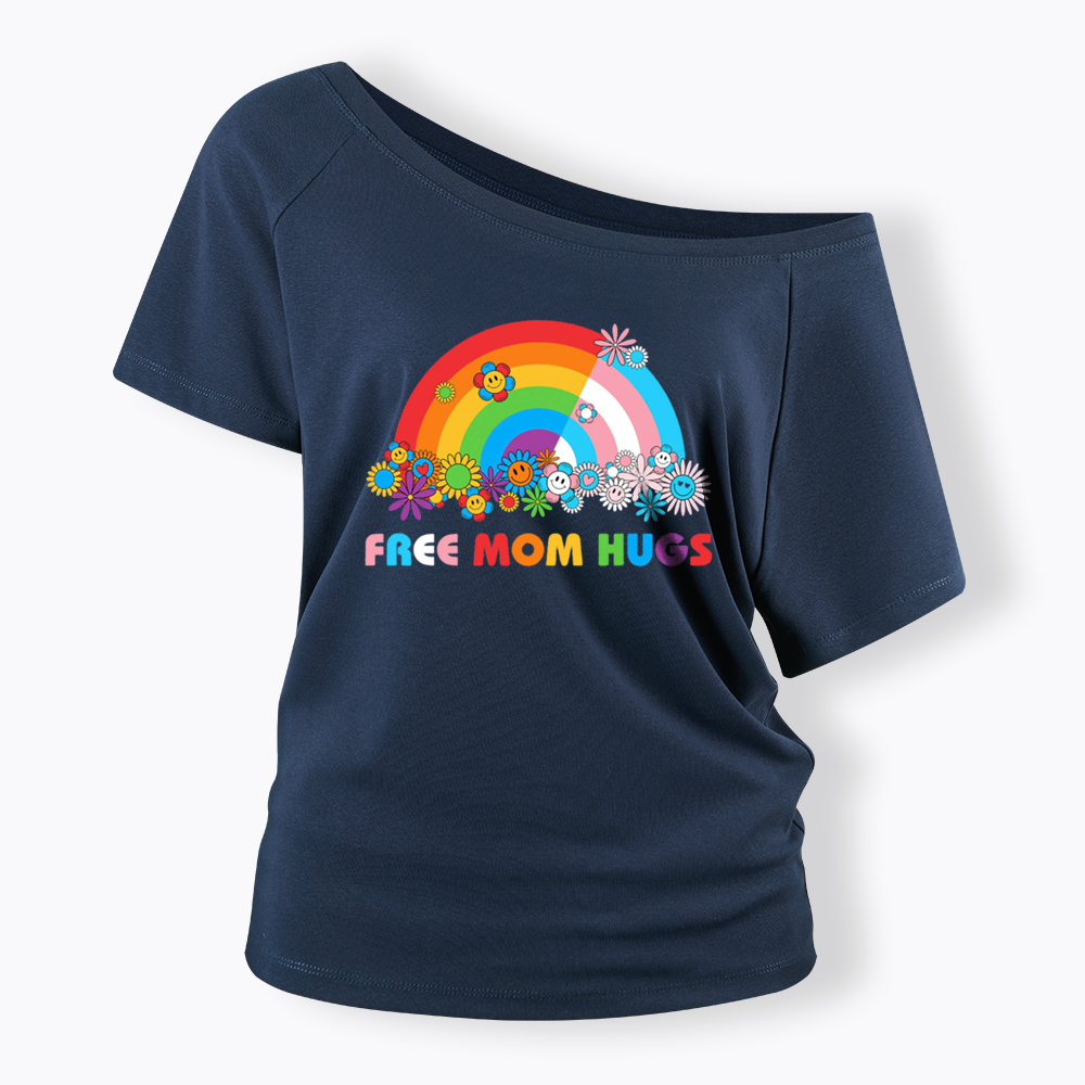 Free Mom Hugs Off Shoulder T-shirt