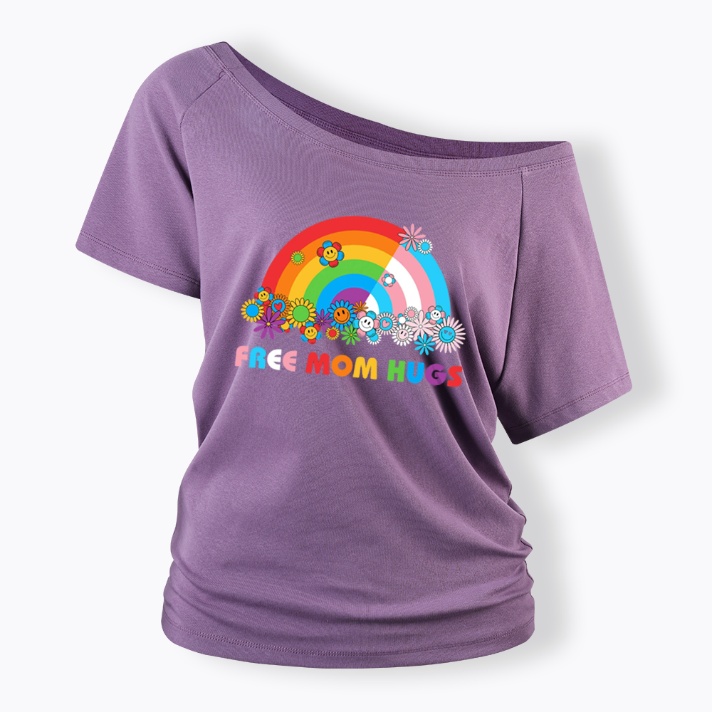 Free Mom Hugs Off Shoulder T-shirt