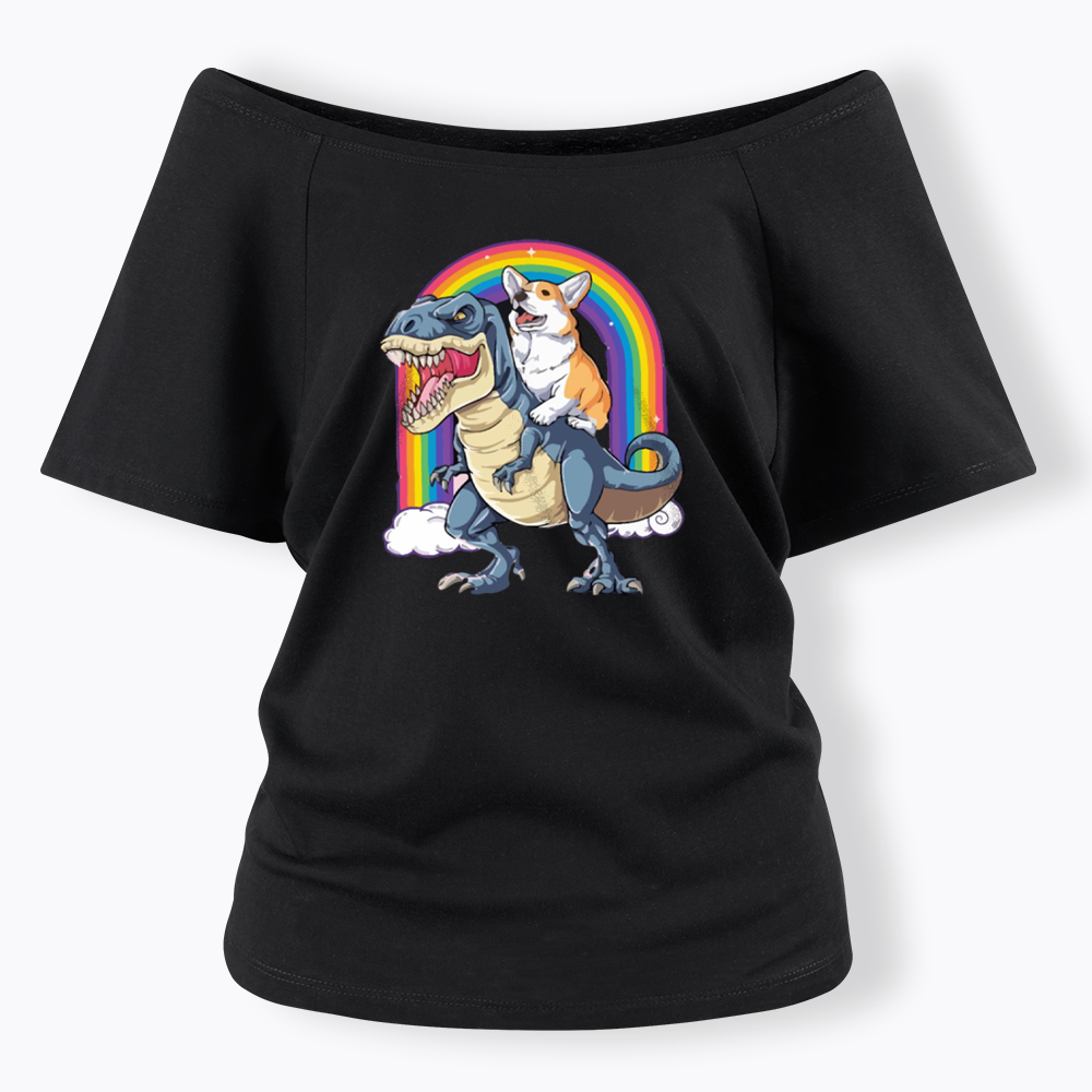 Funny Dinosaur Off Shoulder T-shirt