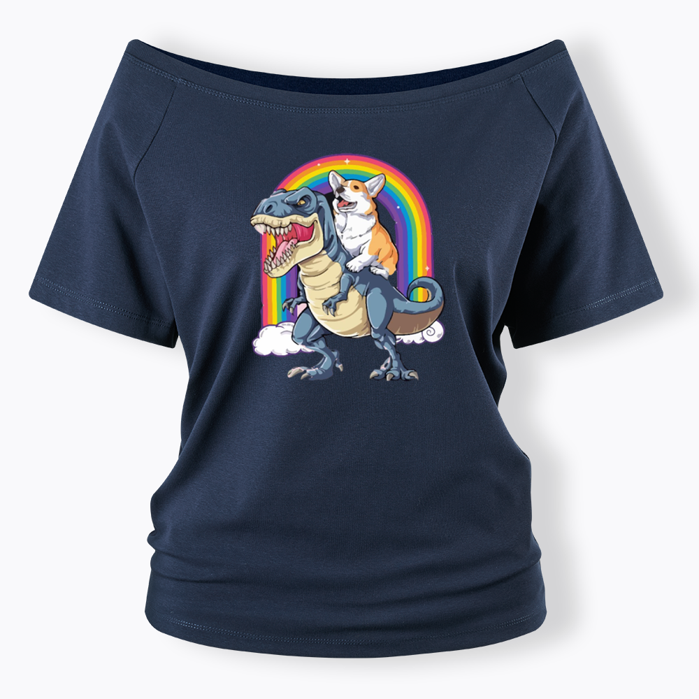 Funny Dinosaur Off Shoulder T-shirt