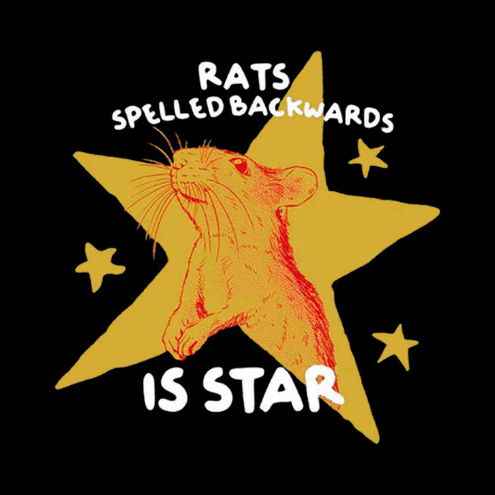 Rats Spelled Backwards is Star Cropped T-Shirt
