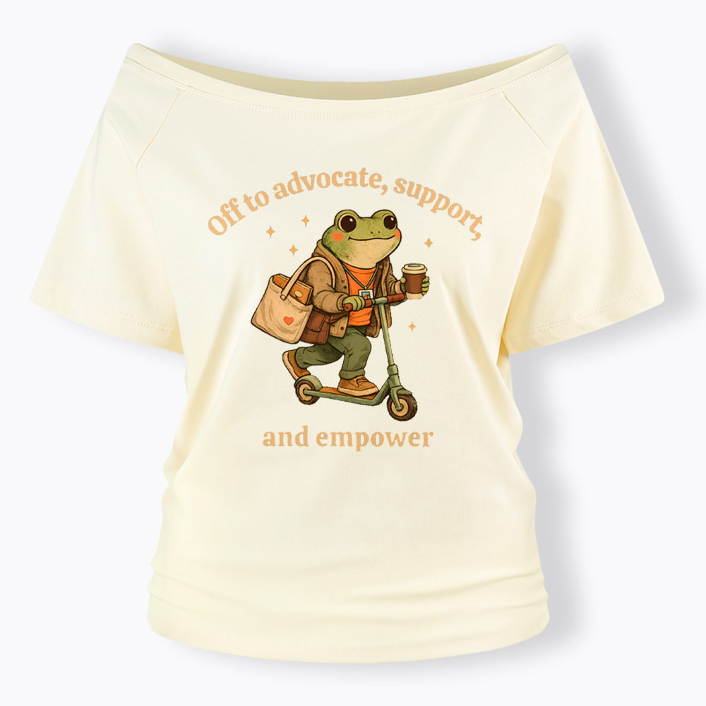 Gift for Social Worker Advocate Support Empower Off Shoulder T-Shirt
