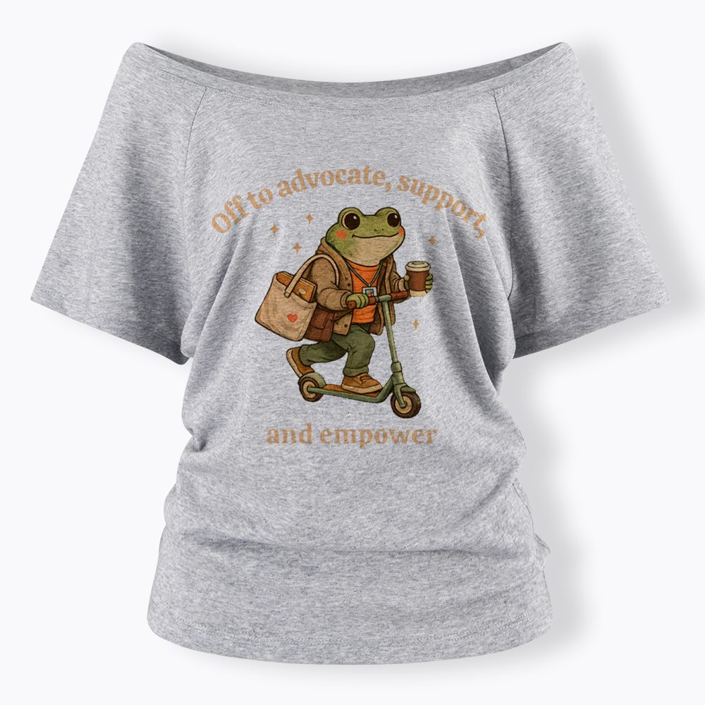 Gift for Social Worker Advocate Support Empower Off Shoulder T-Shirt