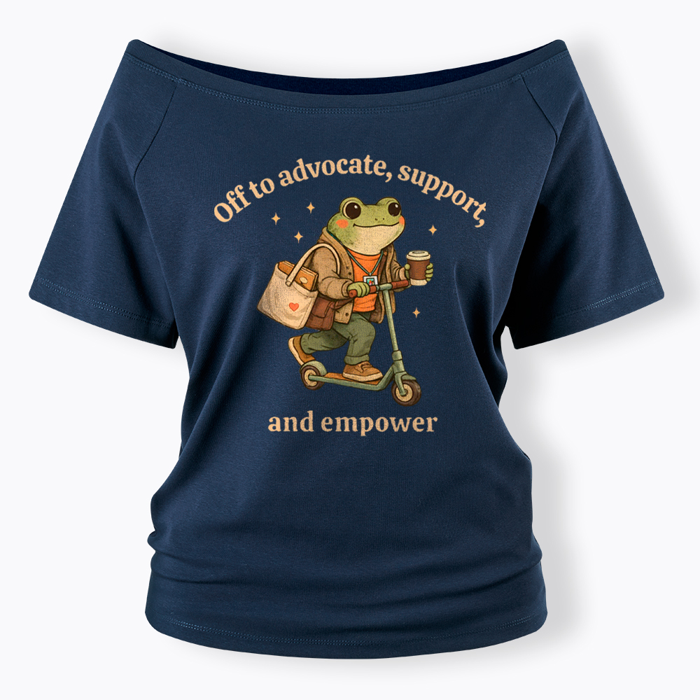 Gift for Social Worker Advocate Support Empower Off Shoulder T-Shirt