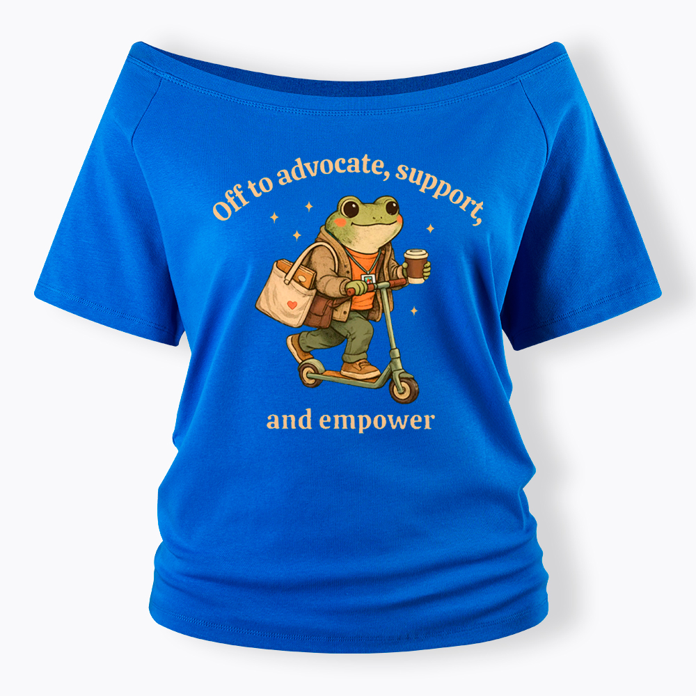 Gift for Social Worker Advocate Support Empower Off Shoulder T-Shirt