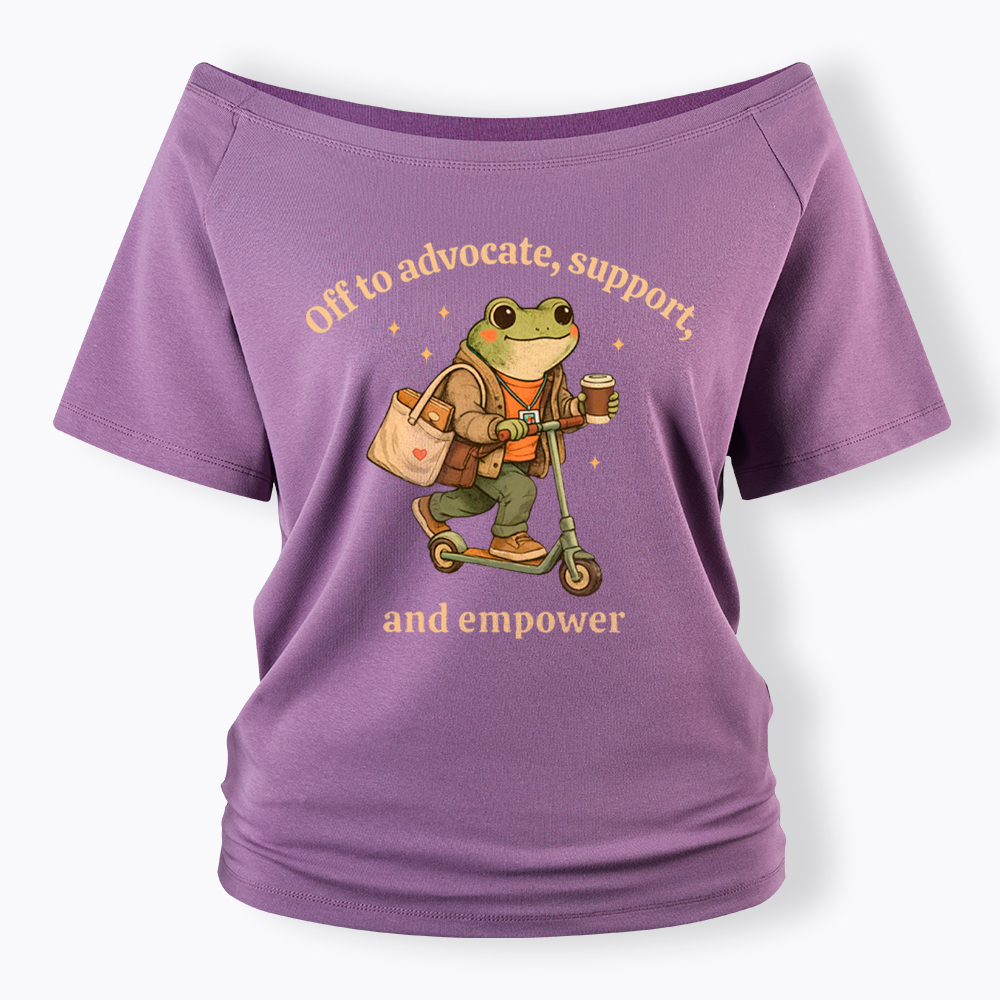 Gift for Social Worker Advocate Support Empower Off Shoulder T-Shirt