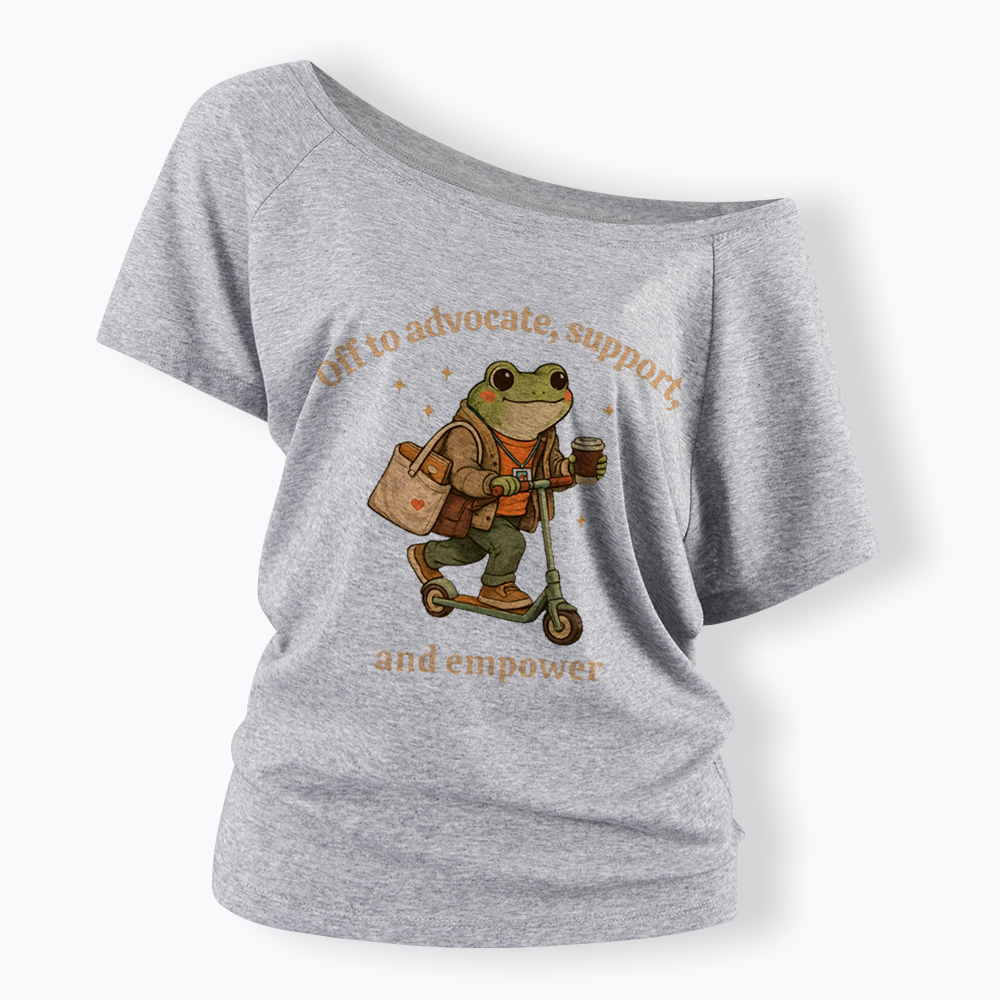 Gift for Social Worker Advocate Support Empower Off Shoulder T-Shirt