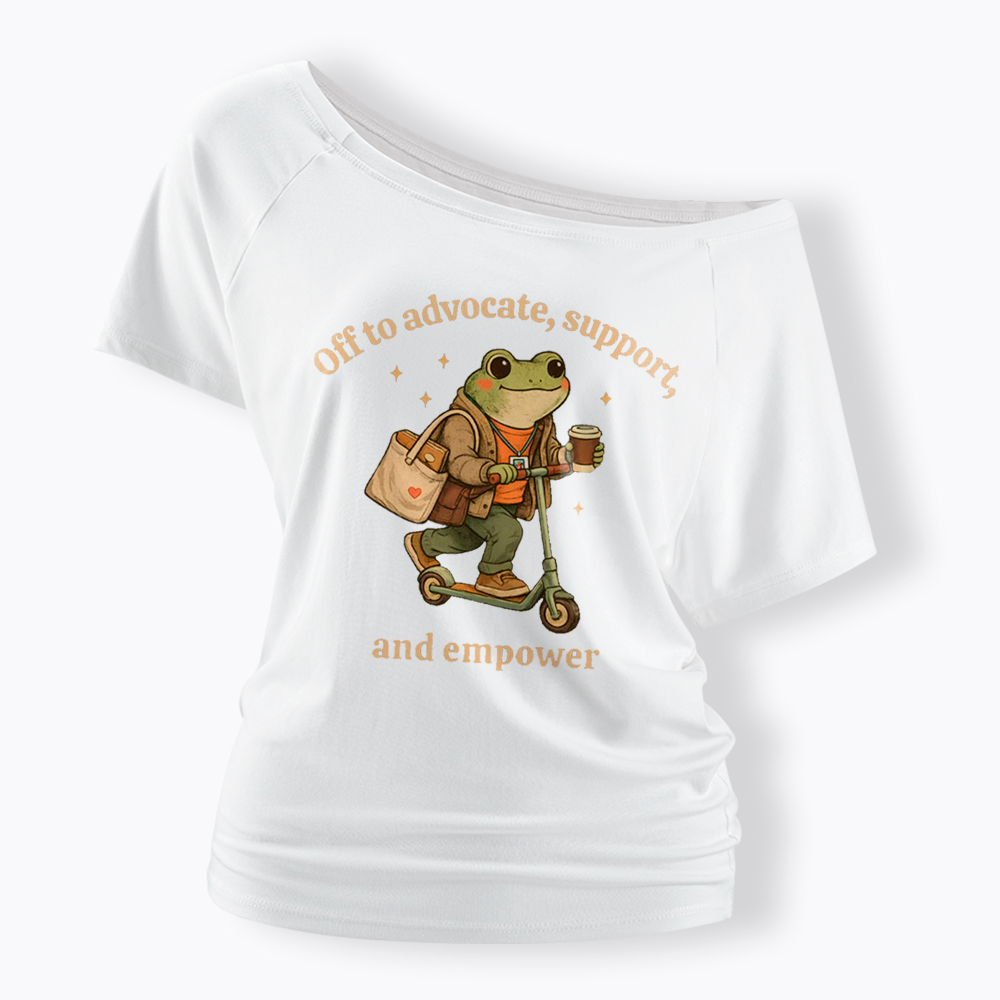 Gift for Social Worker Advocate Support Empower Off Shoulder T-Shirt