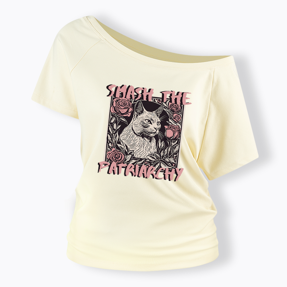 Smash the patriarchy Off Shoulder T-shirt
