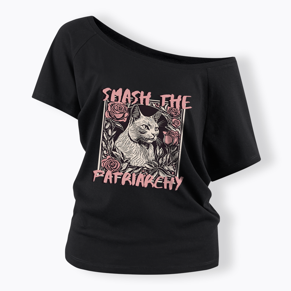 Smash the patriarchy Off Shoulder T-shirt
