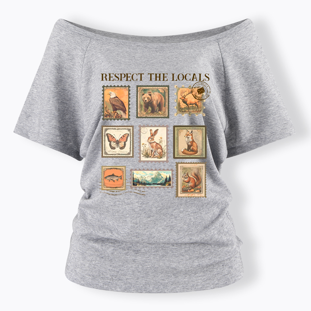 Respect The Local Wildlife Off Shoulder T-Shirt