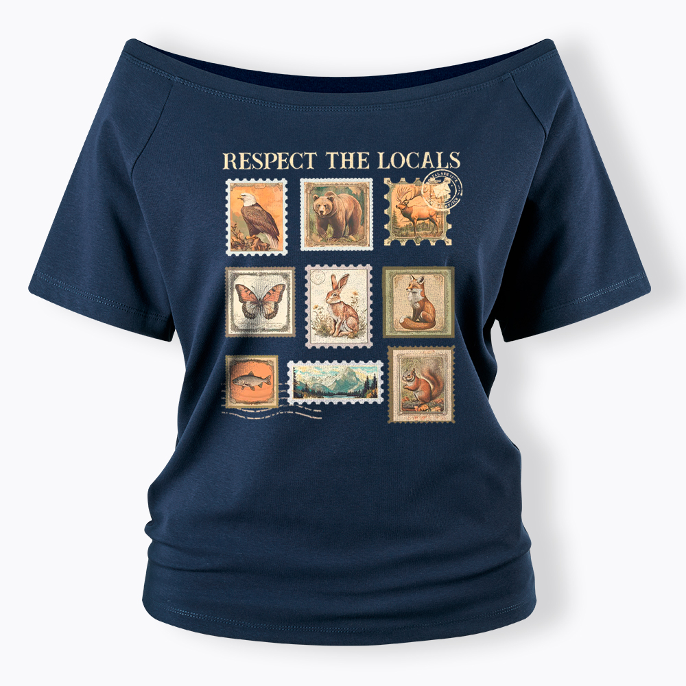 Respect The Local Wildlife Off Shoulder T-Shirt