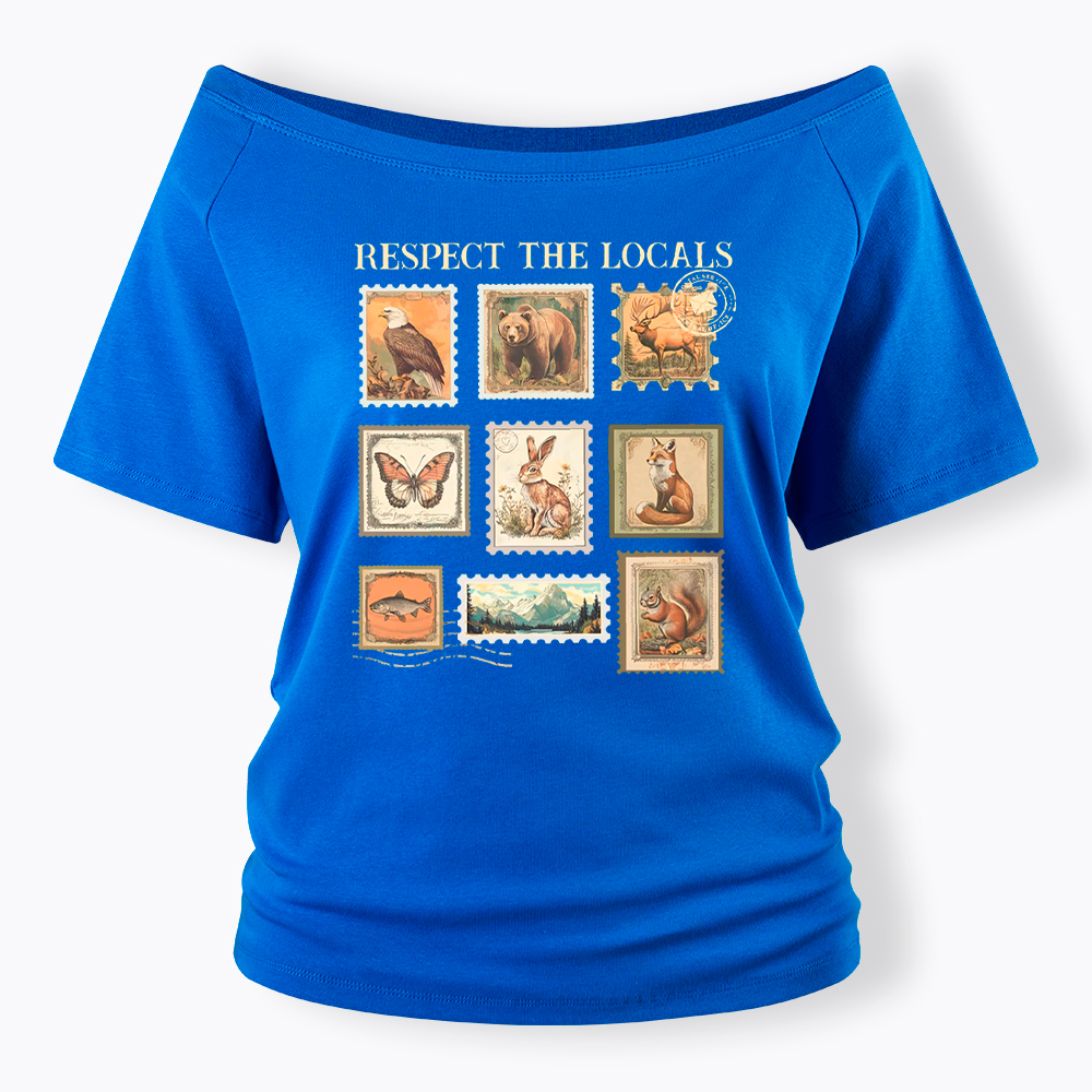 Respect The Local Wildlife Off Shoulder T-Shirt
