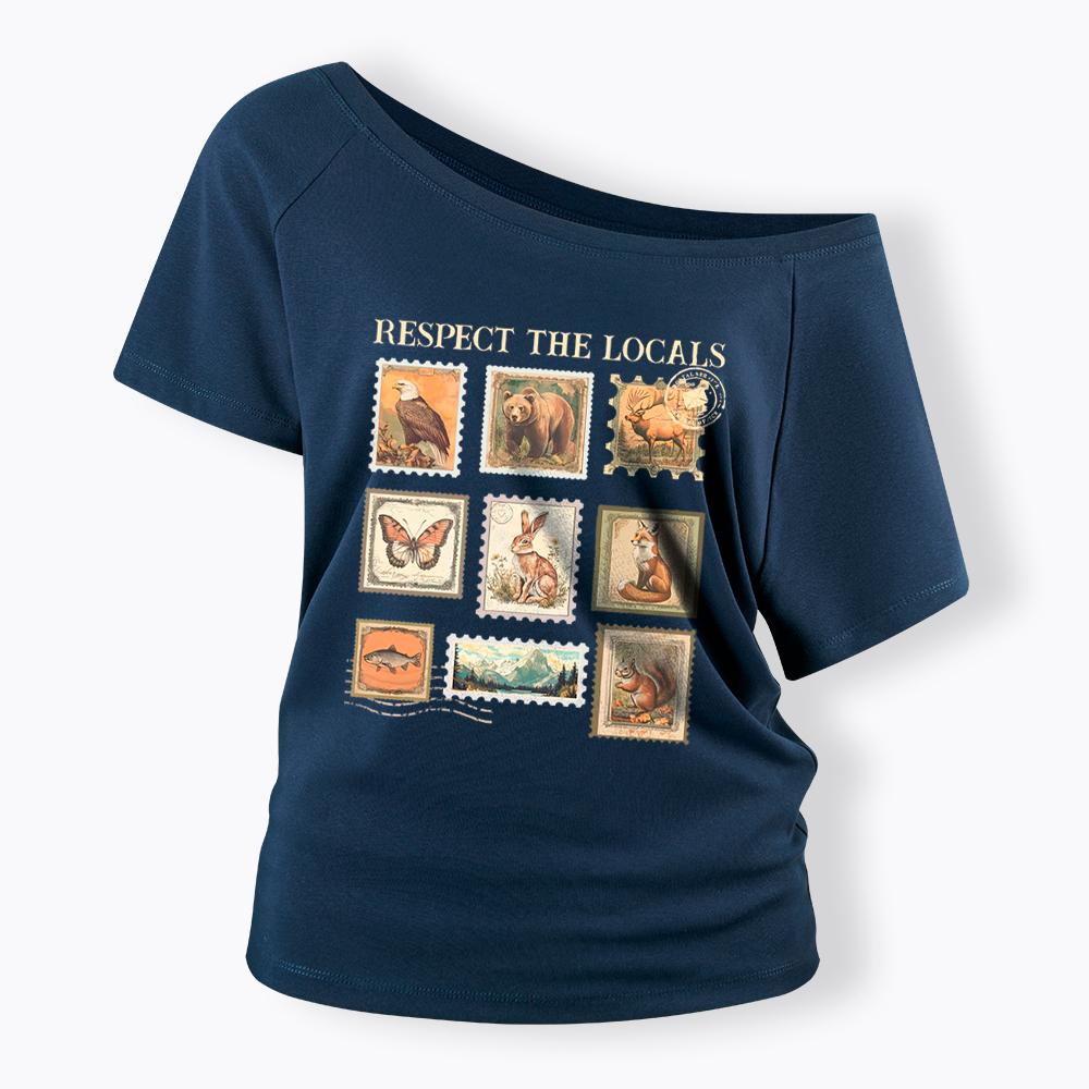 Respect The Local Wildlife Off Shoulder T-Shirt