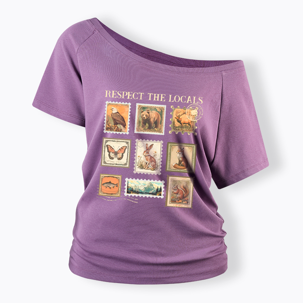 Respect The Local Wildlife Off Shoulder T-Shirt
