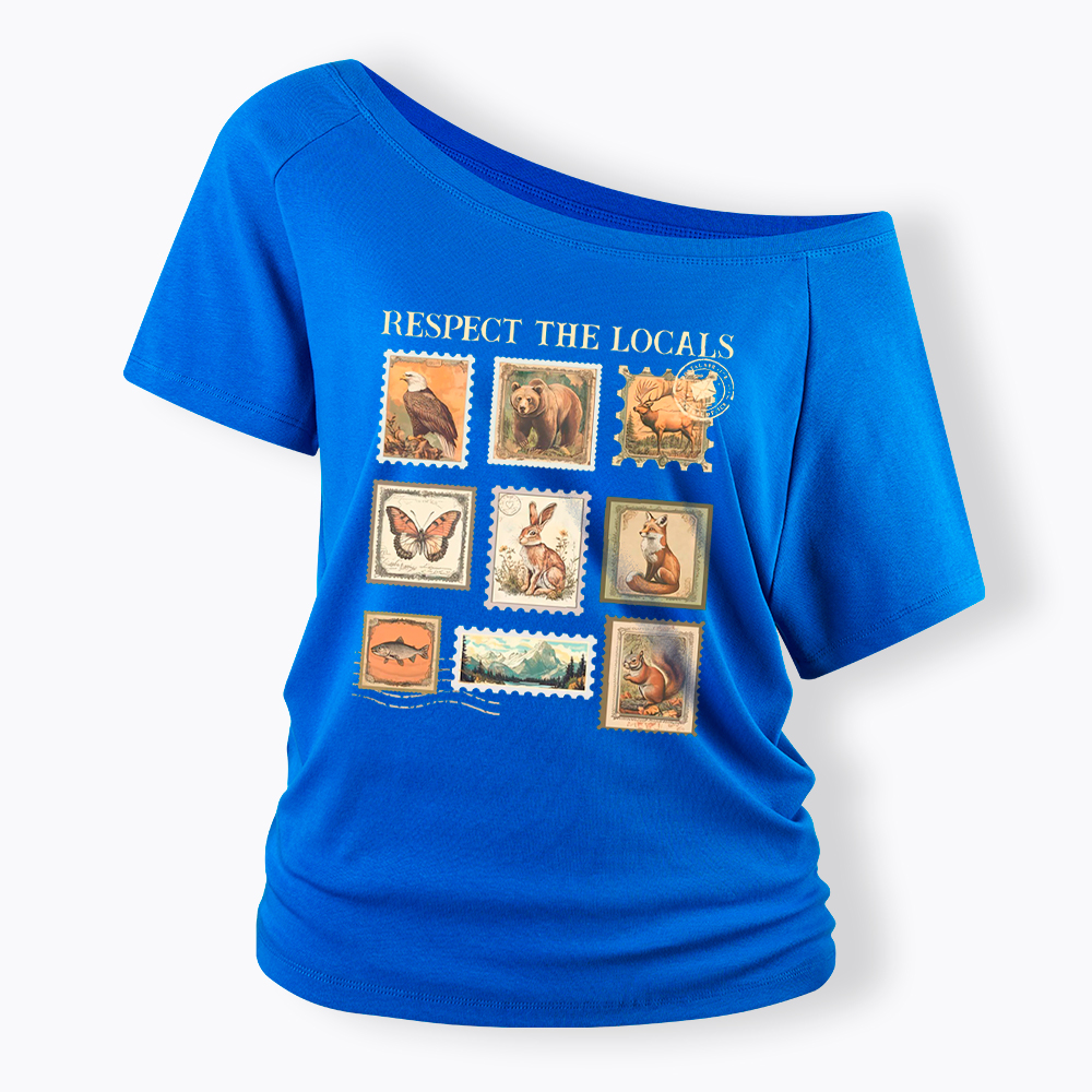 Respect The Local Wildlife Off Shoulder T-Shirt